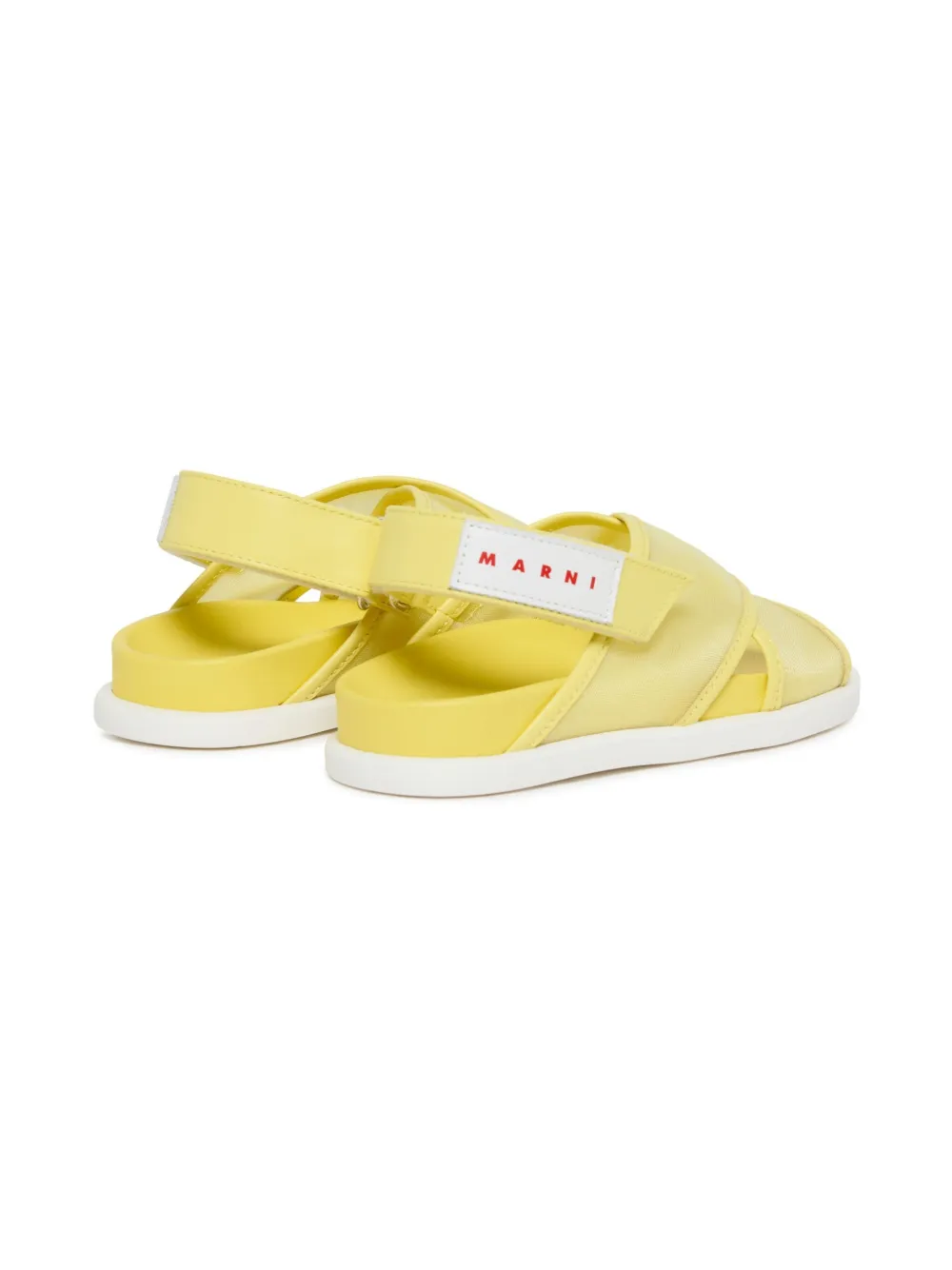 Marni Kids logo-print sandals Yellow