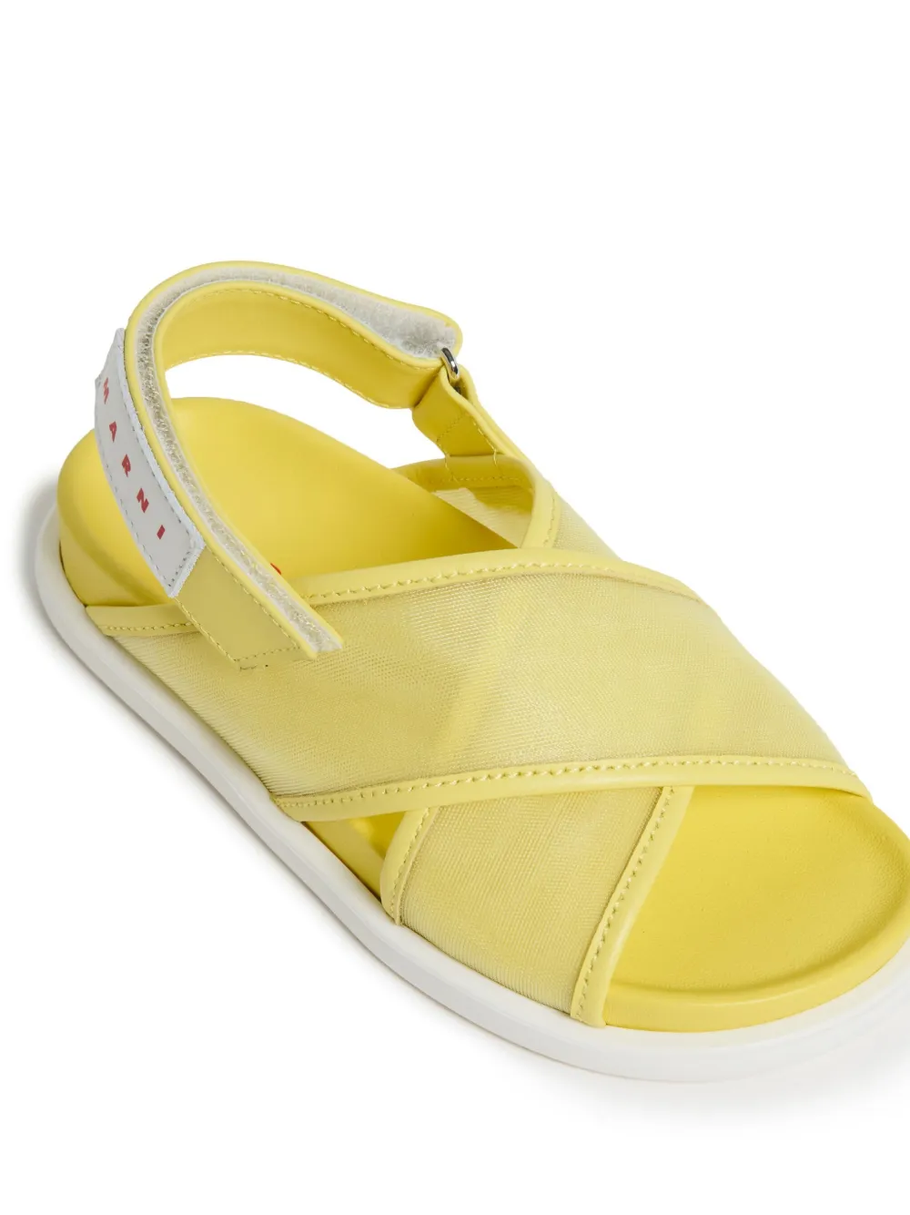 Marni Kids logo-print sandals Yellow