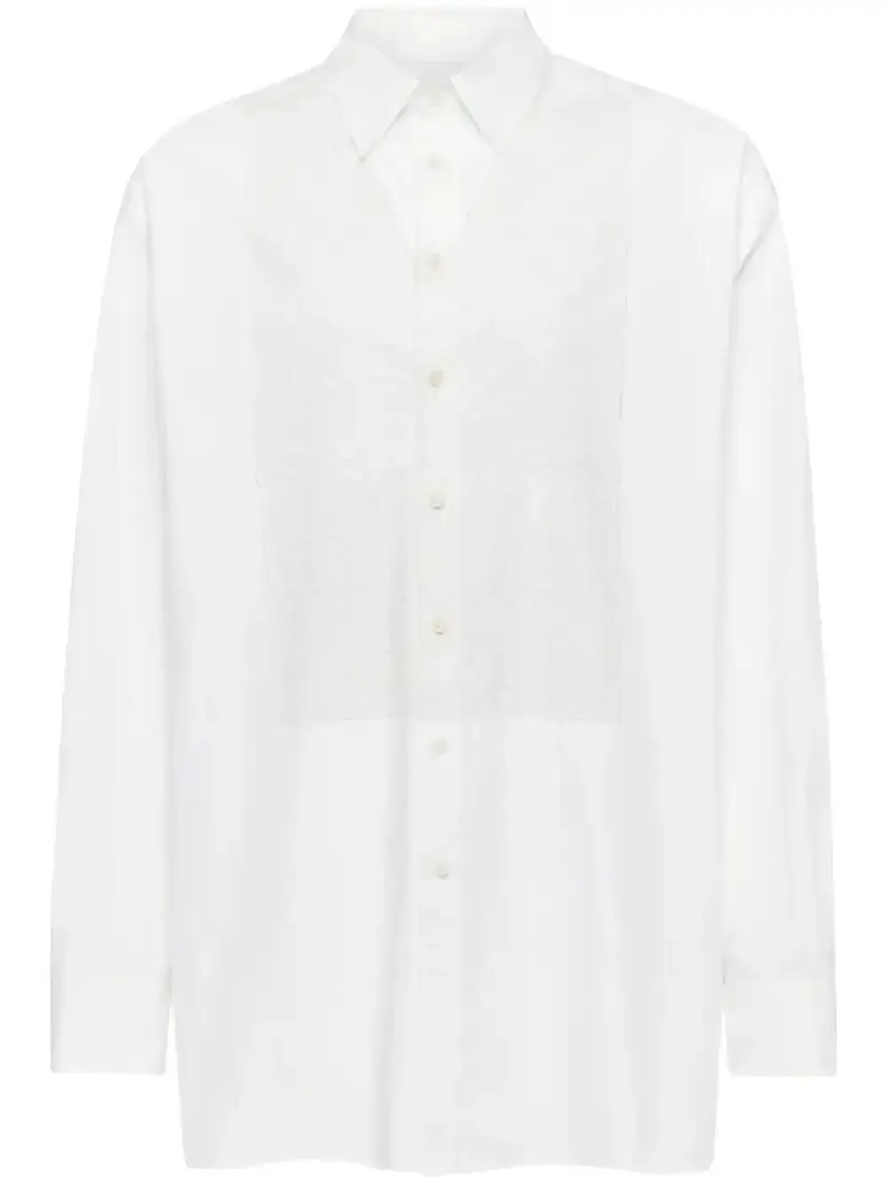 lace panel shirt
