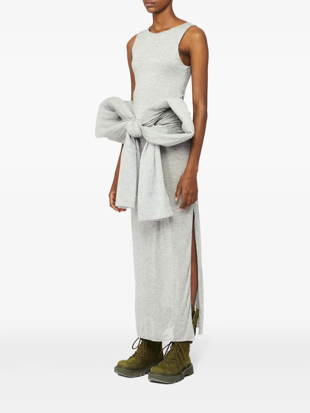 JW Anderson Jurk met oversized strik Grijs