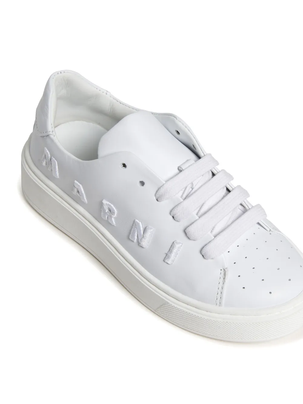 Marni Kids Sneakers met geborduurd logo Wit