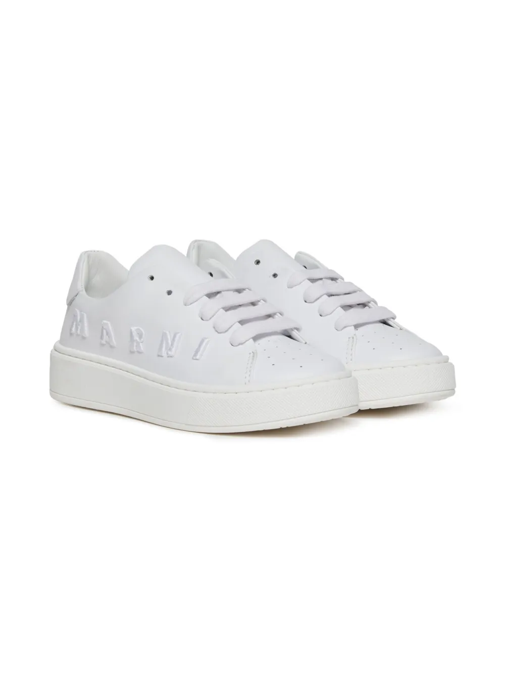 Marni Kids Sneakers met geborduurd logo Wit