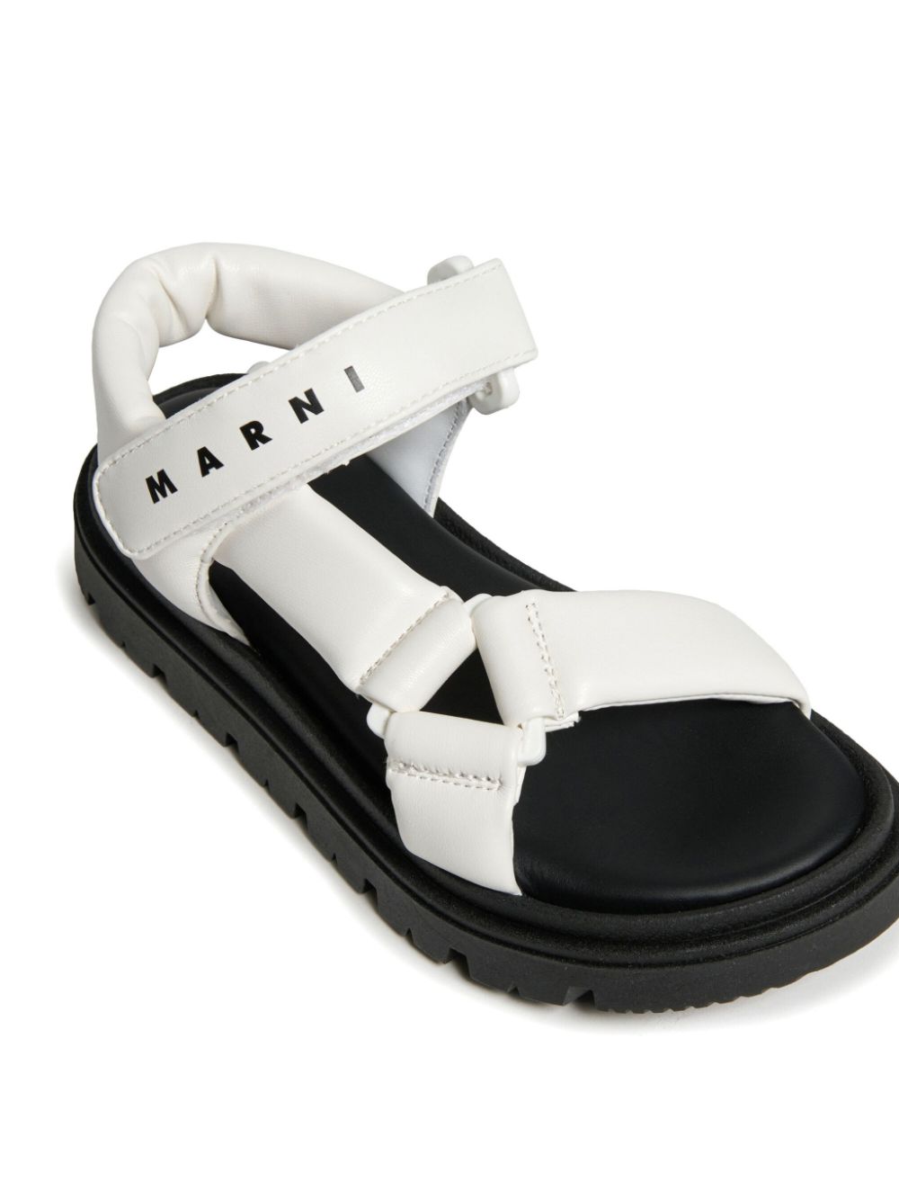 Marni Kids logo-print sandals Wit