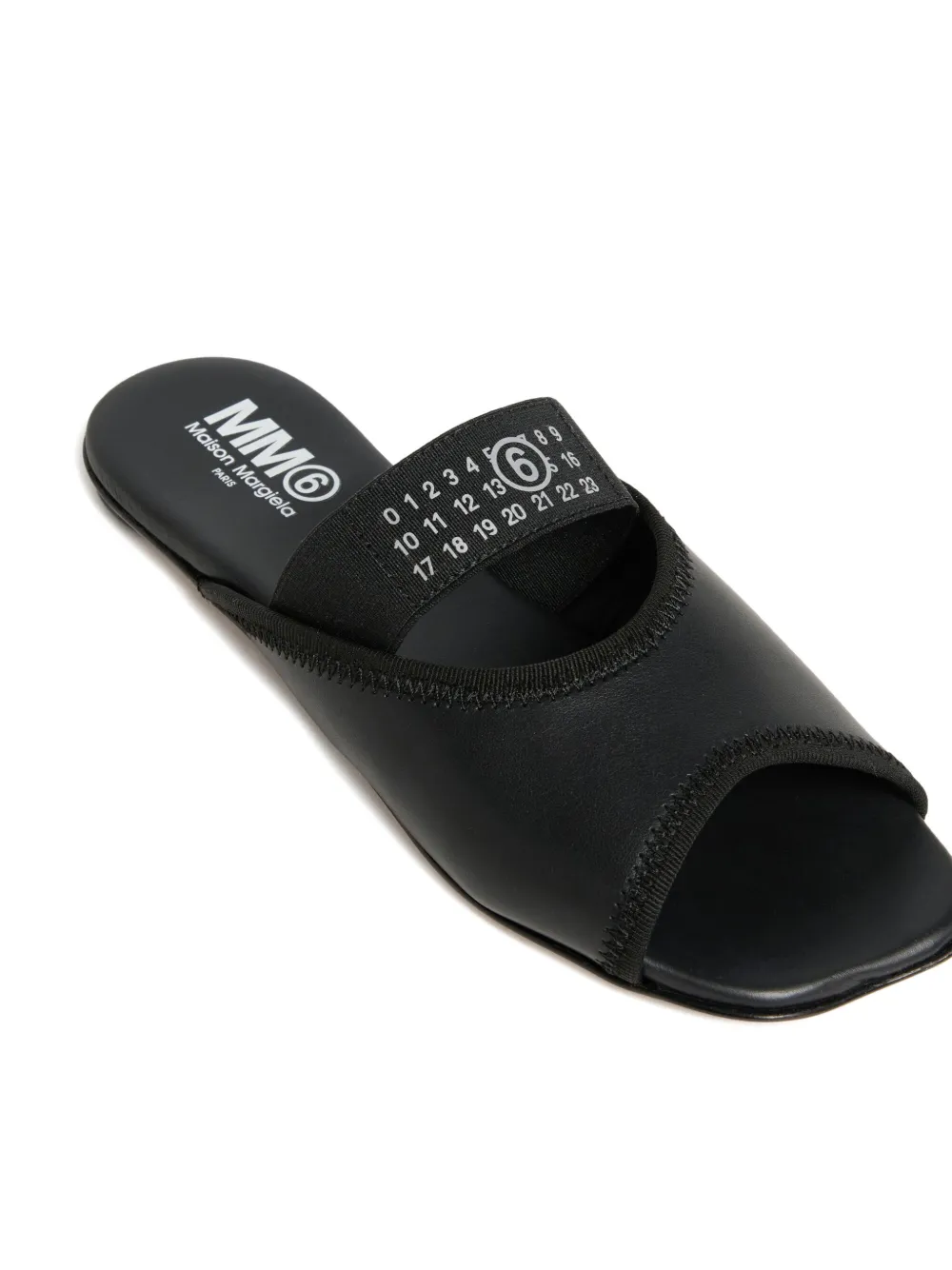 MM6 Maison Margiela Kids Leren slippers Zwart