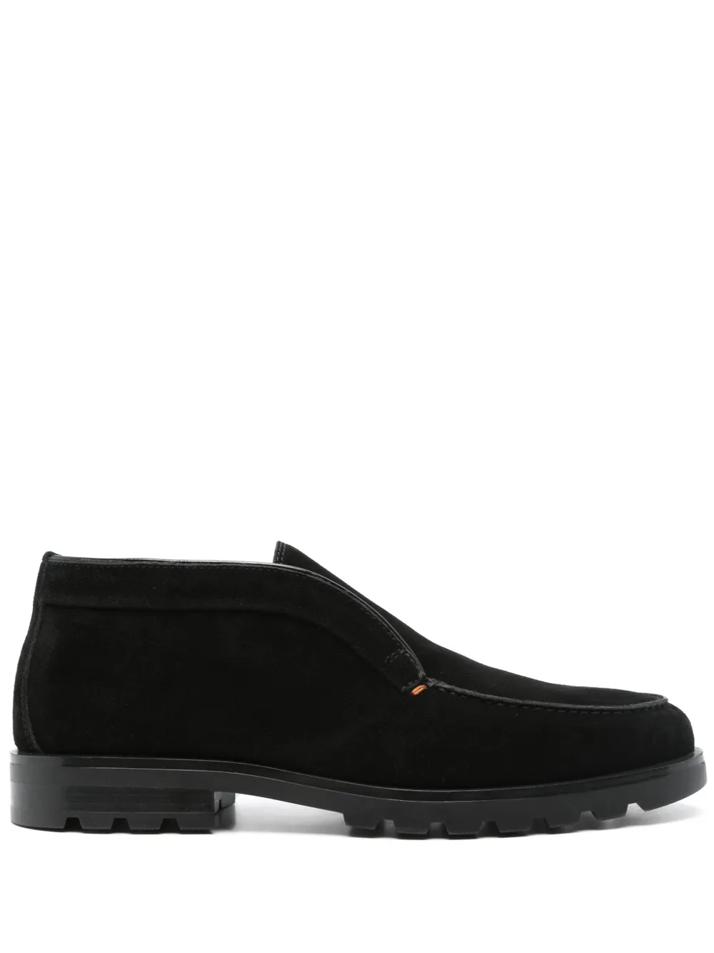 Santoni suede boots Black