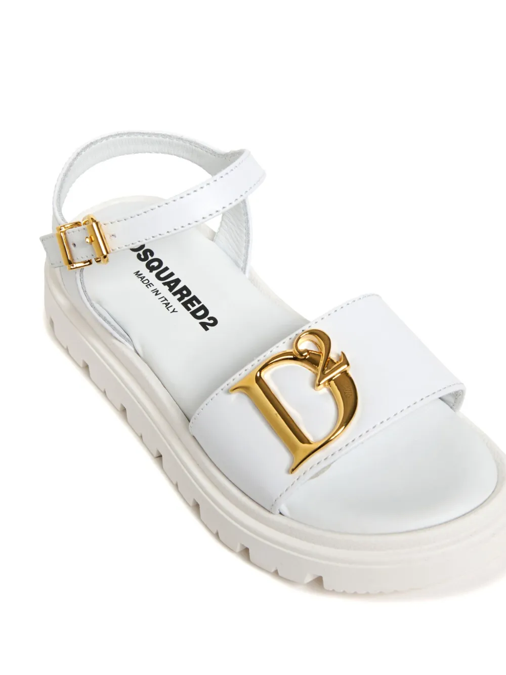 DSQUARED2 KIDS Slippers met logo-applicatie Wit