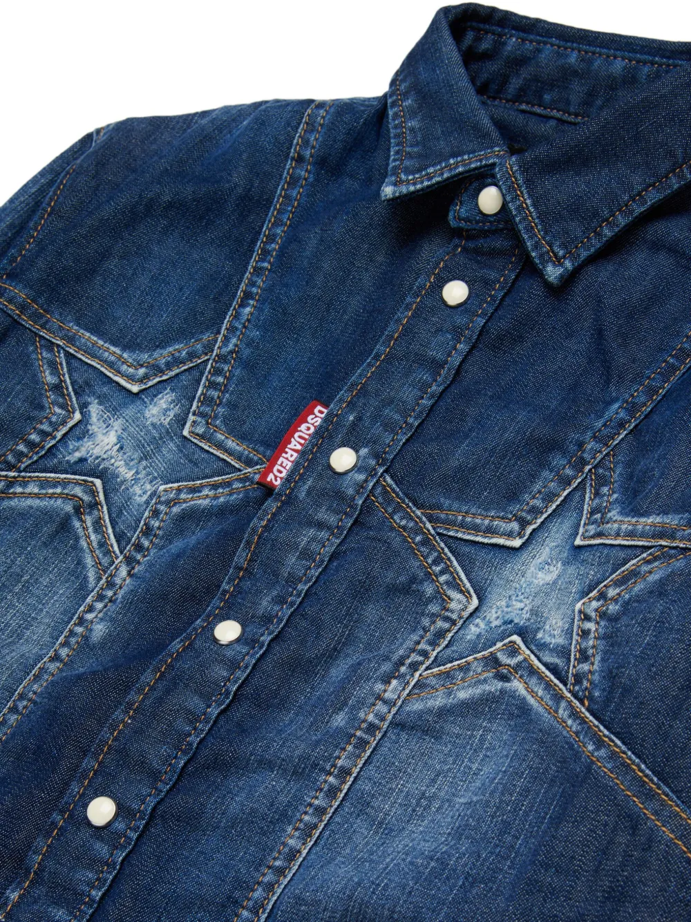 DSQUARED2 STAR-APPLIQUÉ SHIRT