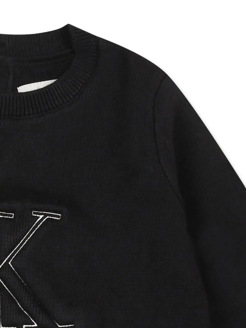 Shop Calvin Klein Logo-embroidered Sweatshirt In Black