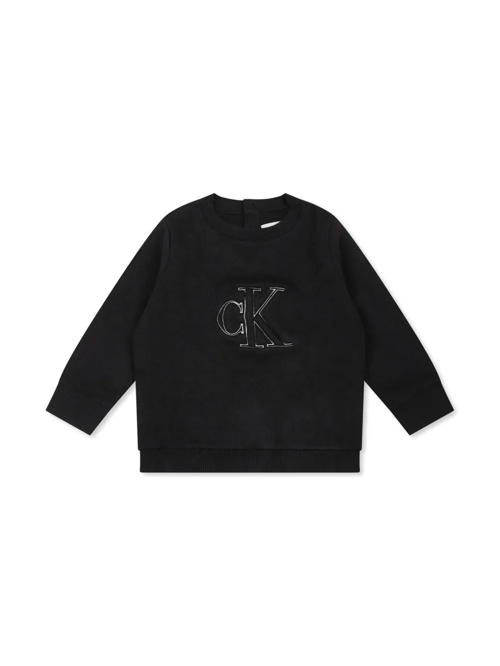 Shop Calvin Klein Logo-embroidered Sweatshirt In Black
