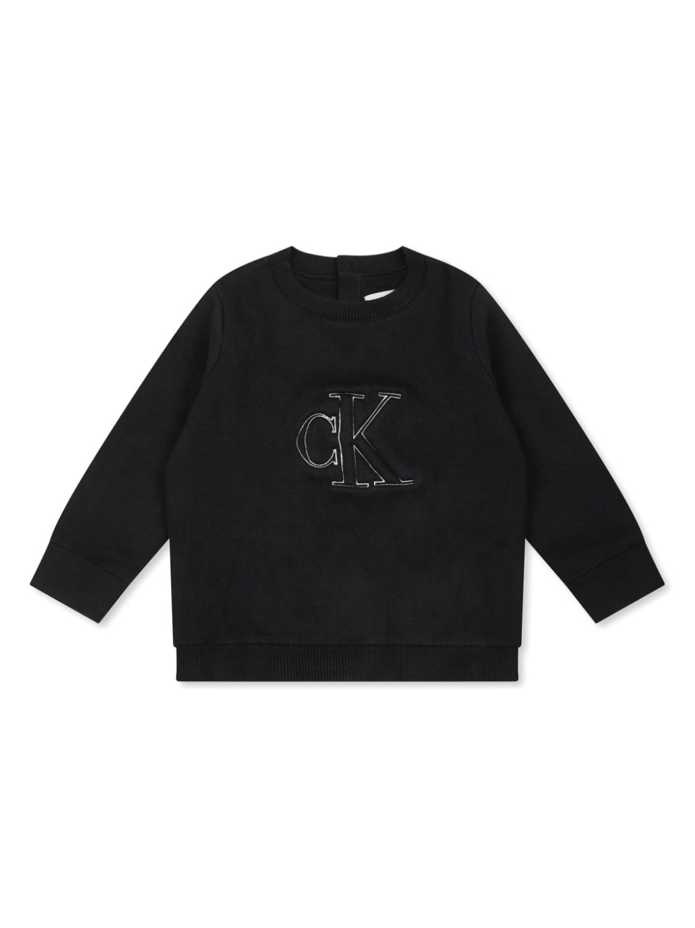 Calvin Klein Kids logo-embroidered sweatshirt - Black