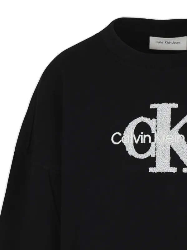 Calvin Klein Kids embroidered-logo Sweater | Black | FARFETCH