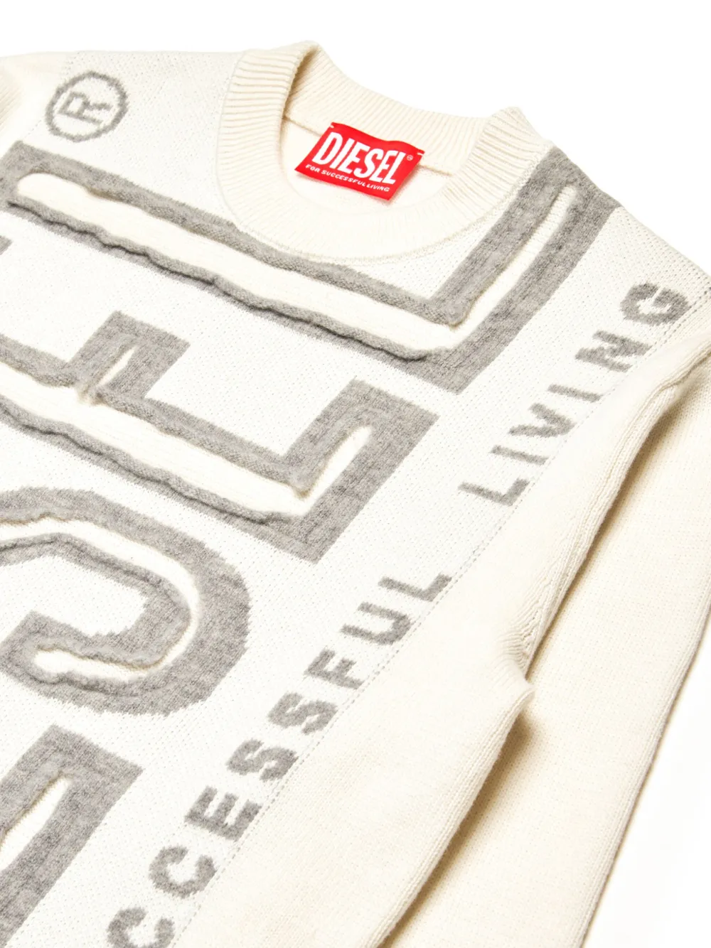 Diesel Kids Kfloyd Over gebreide top Wit
