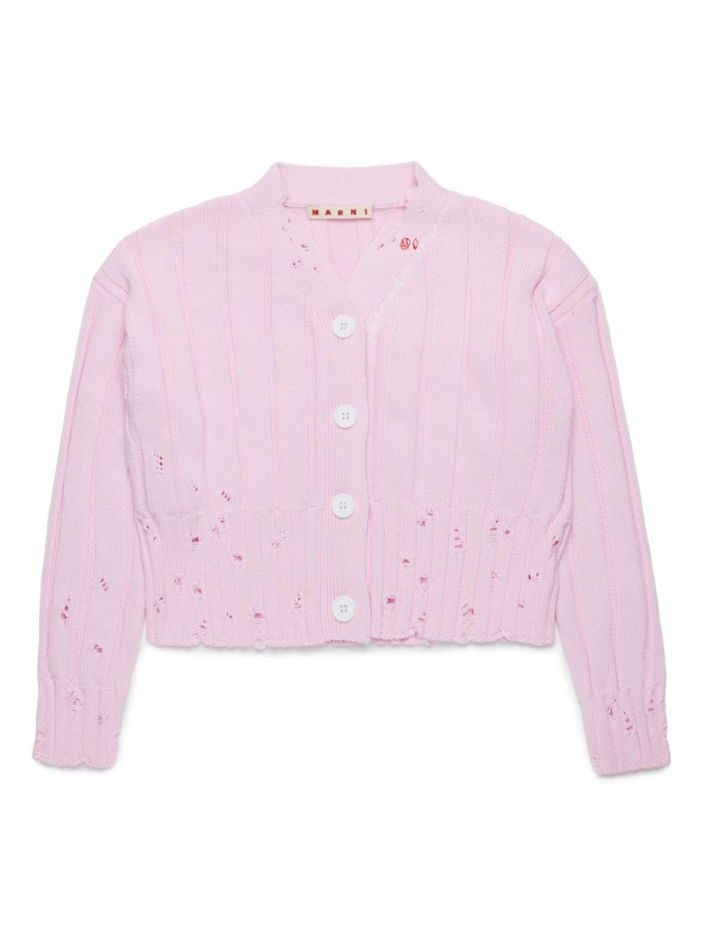 Marni Kids distressed cardigan - Pink