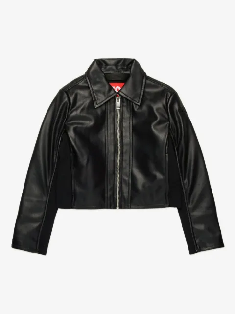 Diesel Kids logo-appliqué biker jacket