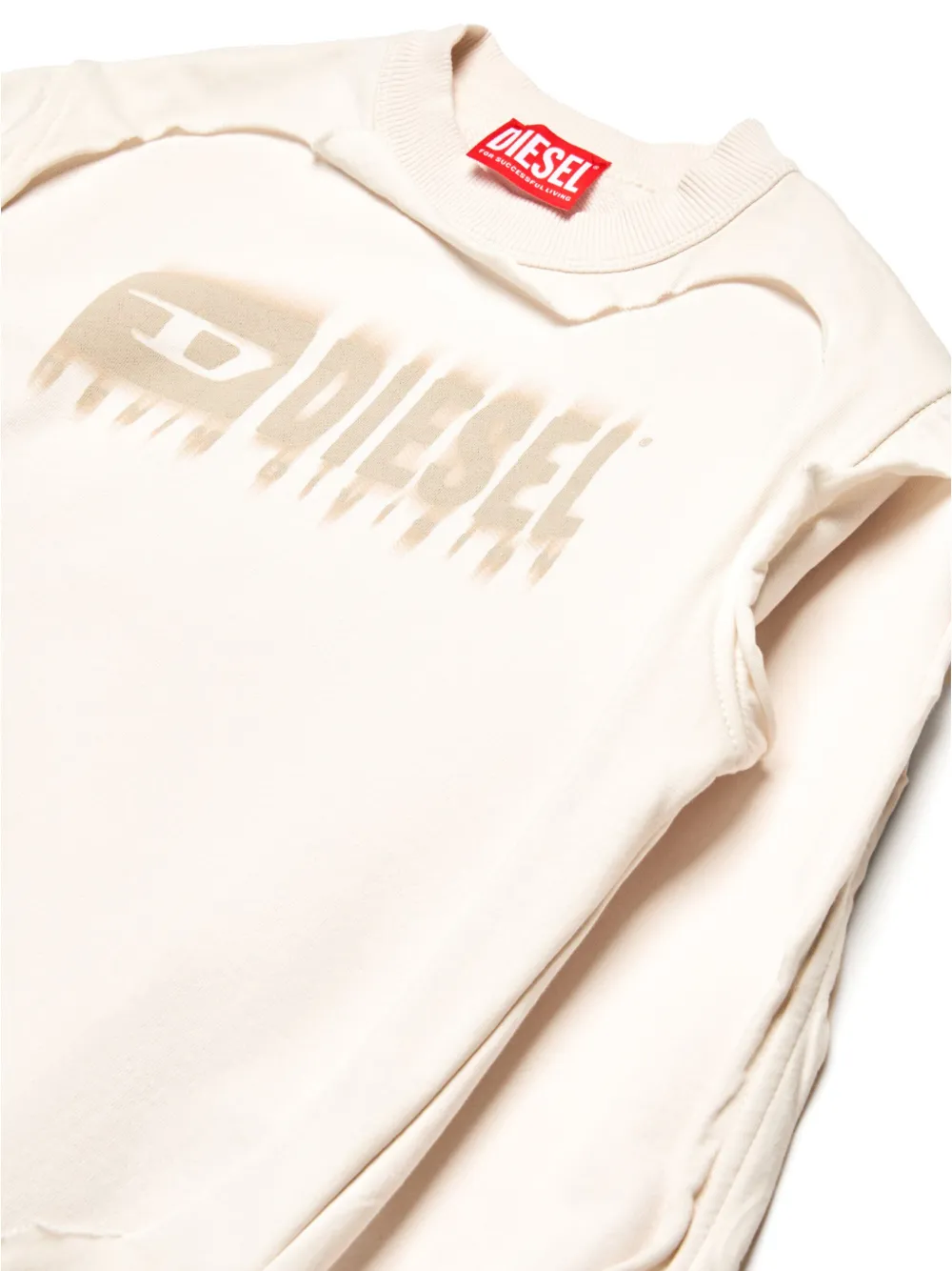 Diesel Kids Sboxtdbl Over T-shirt met lange mouwen Beige