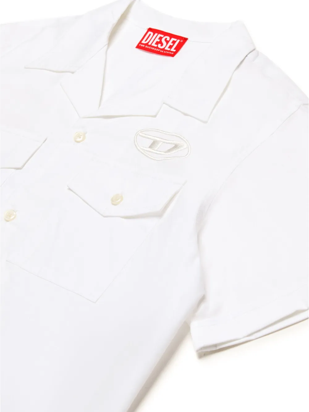 Diesel Kids Shirt met geborduurd logo Wit