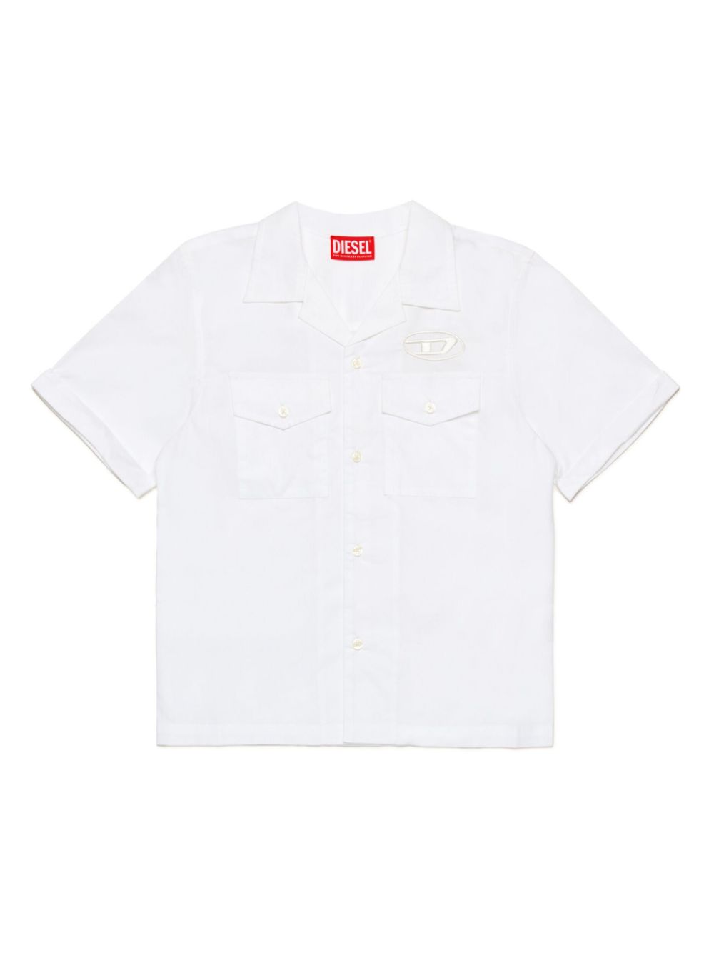 Diesel Kids logo-embroidered shirt - White