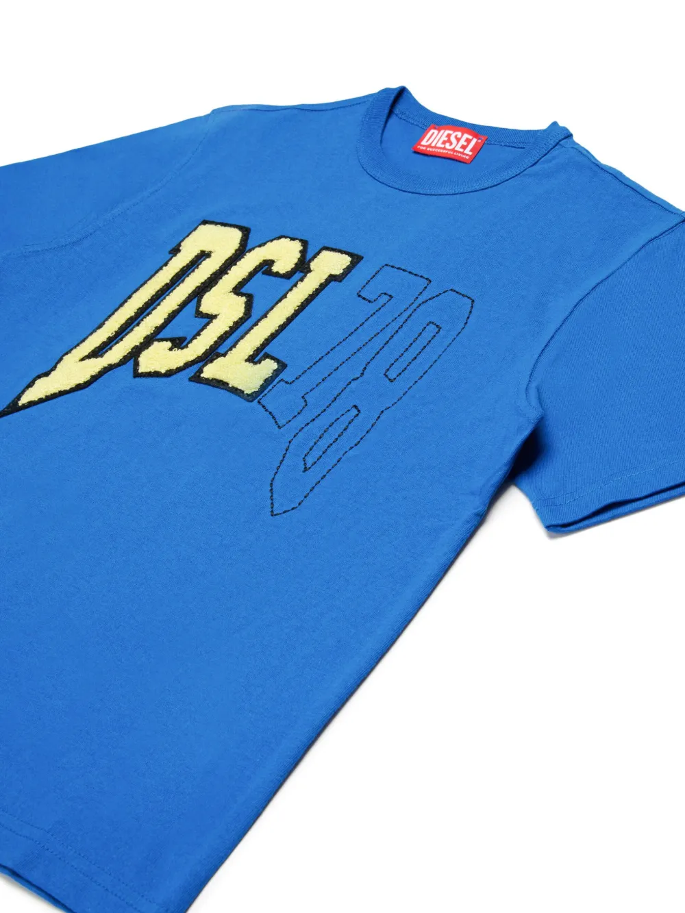 Diesel Kids T-shirt met logopatch Blauw