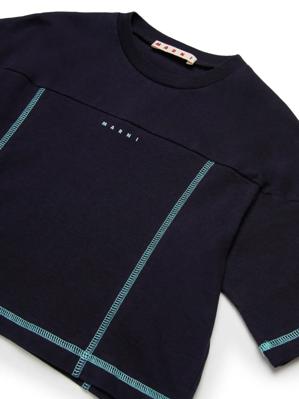 Marni Kids T-shirt met stikseldetail Blauw