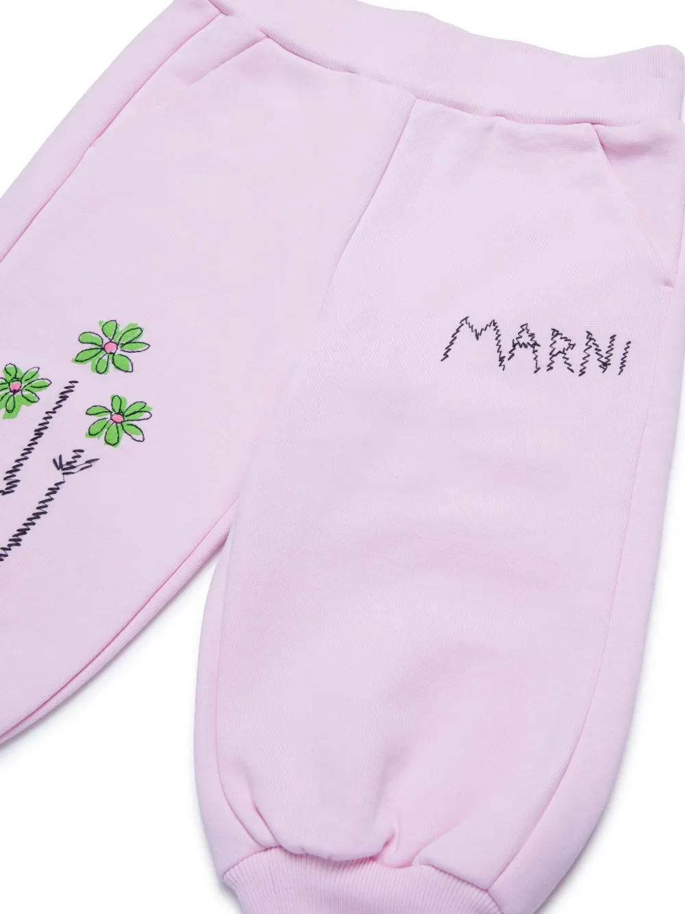 Marni Kids Trainingsbroek met bloemenprint Roze