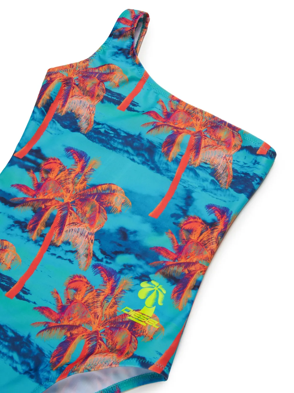 Diesel Kids Badpak met palmboomprint Blauw