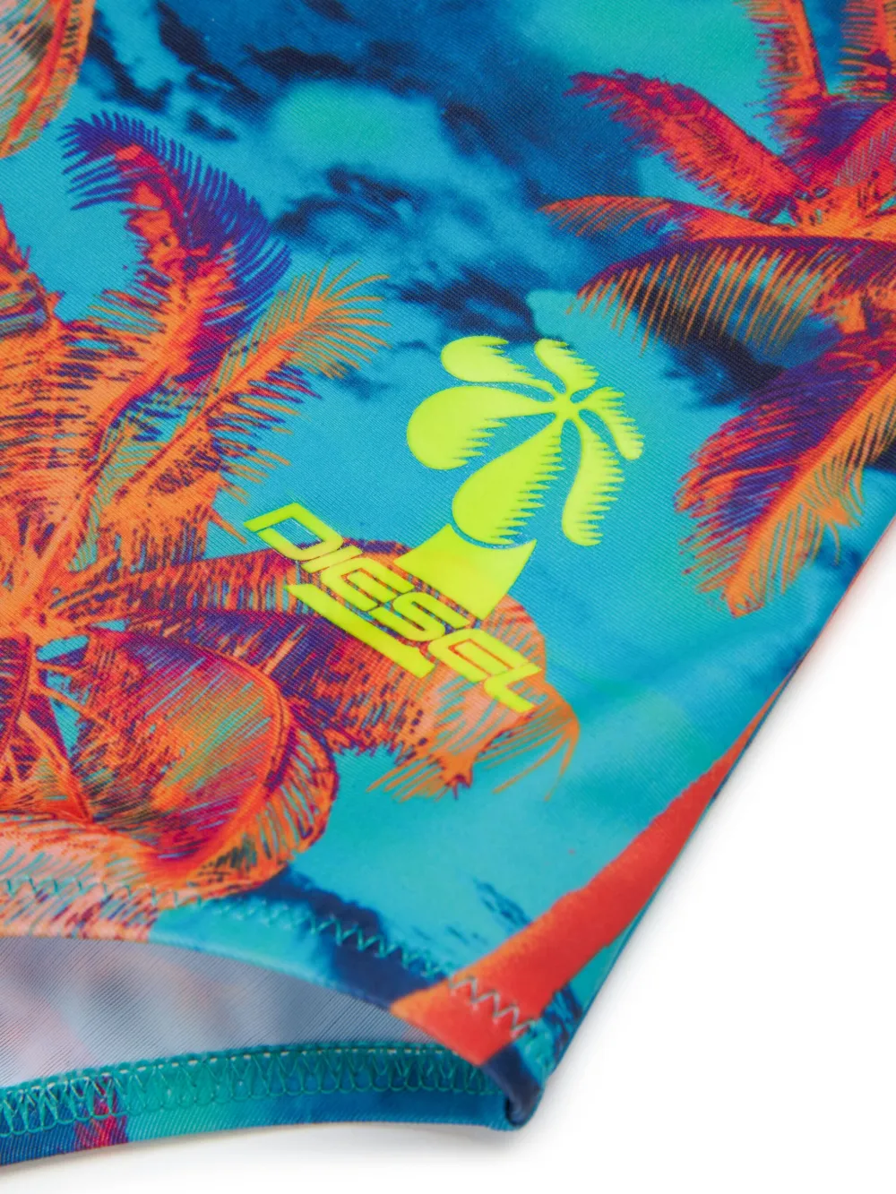 Diesel Kids Badpak met palmboomprint Blauw