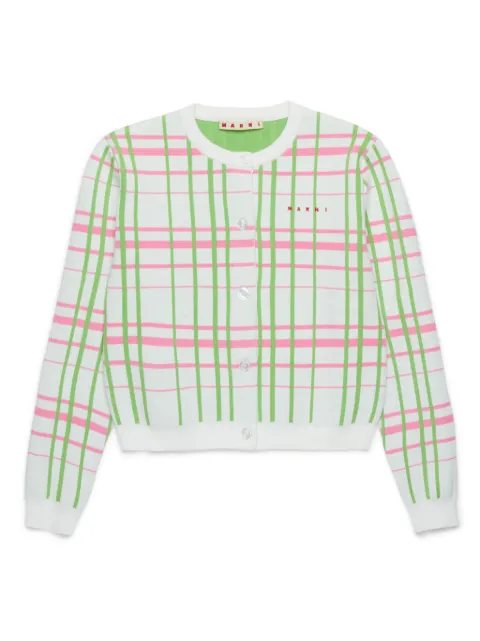 Marni Kids 플레이드 체크 가디건