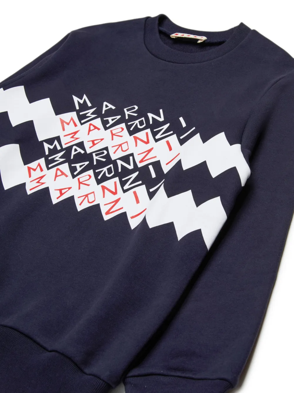 Marni Kids Sweater met logoprint Blauw