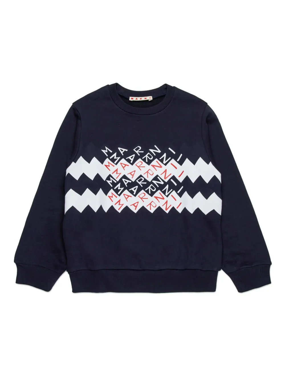 Marni Kids Sweater met logoprint Blauw