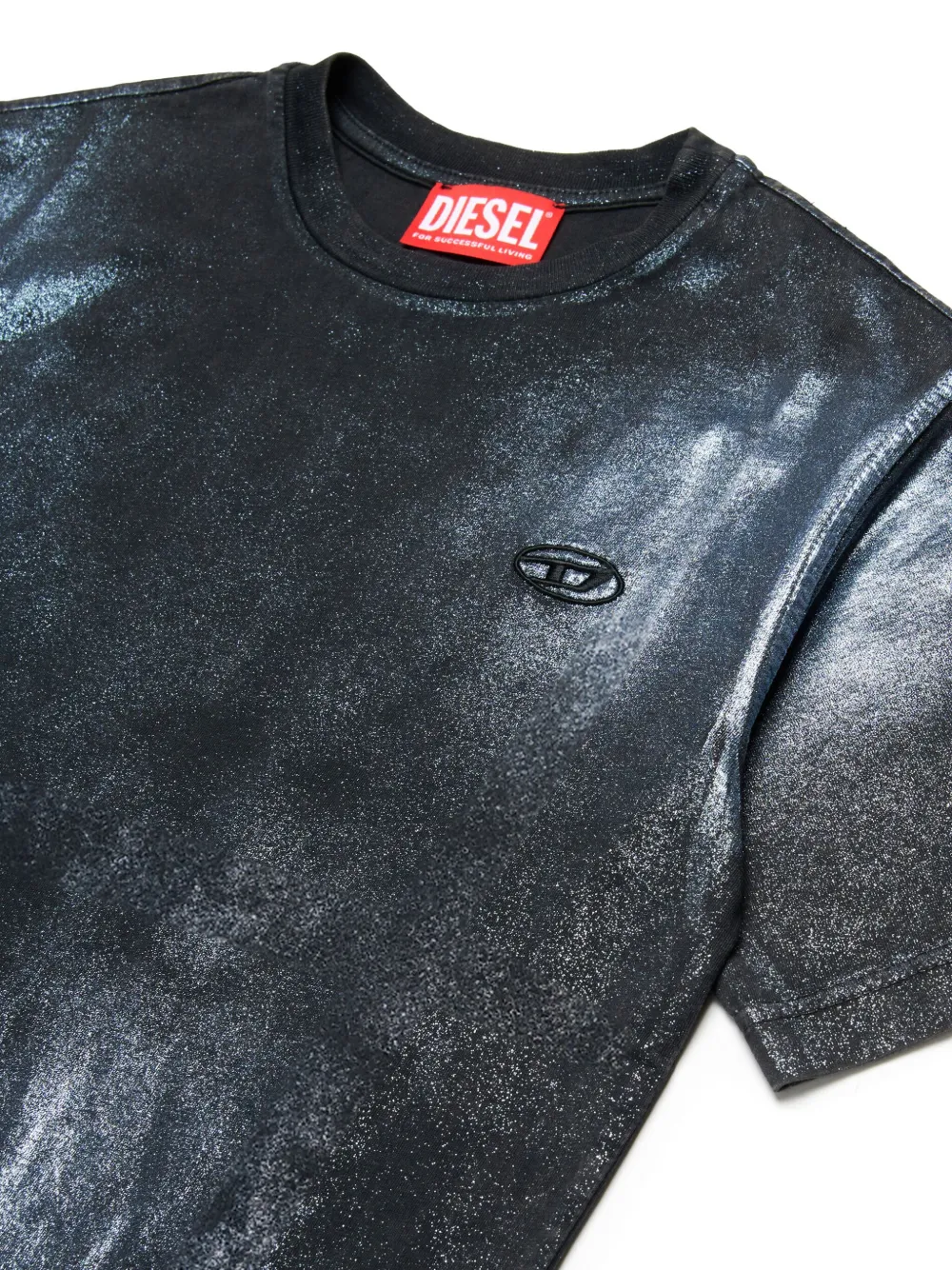 Diesel Kids T-shirt met geborduurd logo Zwart