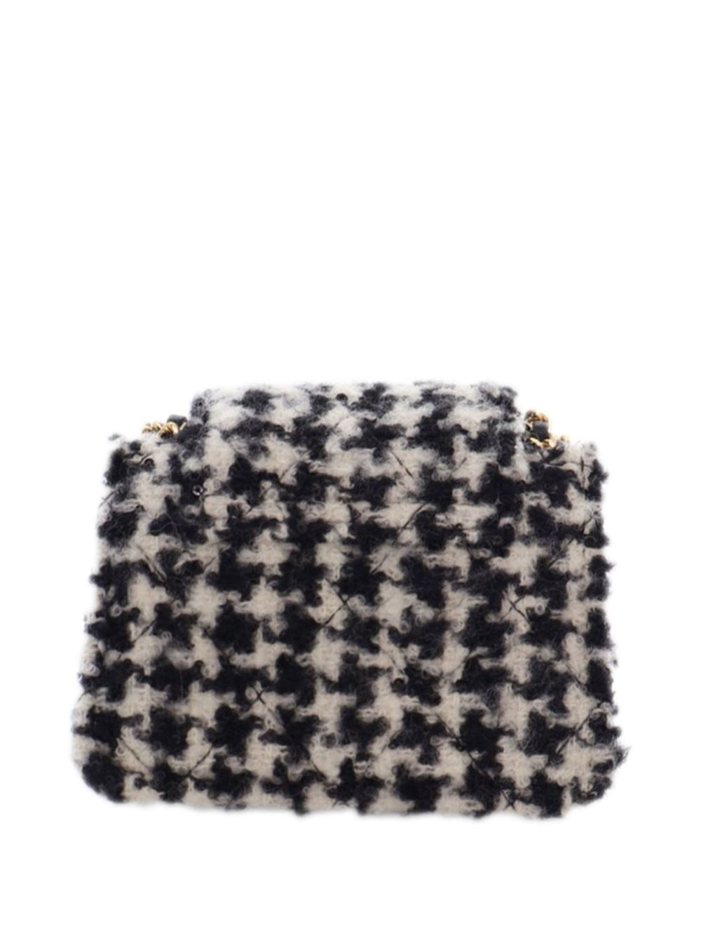 CHANEL Pre-Owned 2021-2024 Mini CC Tweed Houndstooth Accordion Flap crossbody bag - Zwart