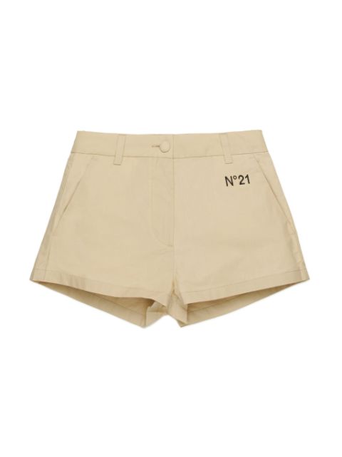 Nº21 Kids logo-embroidery shorts