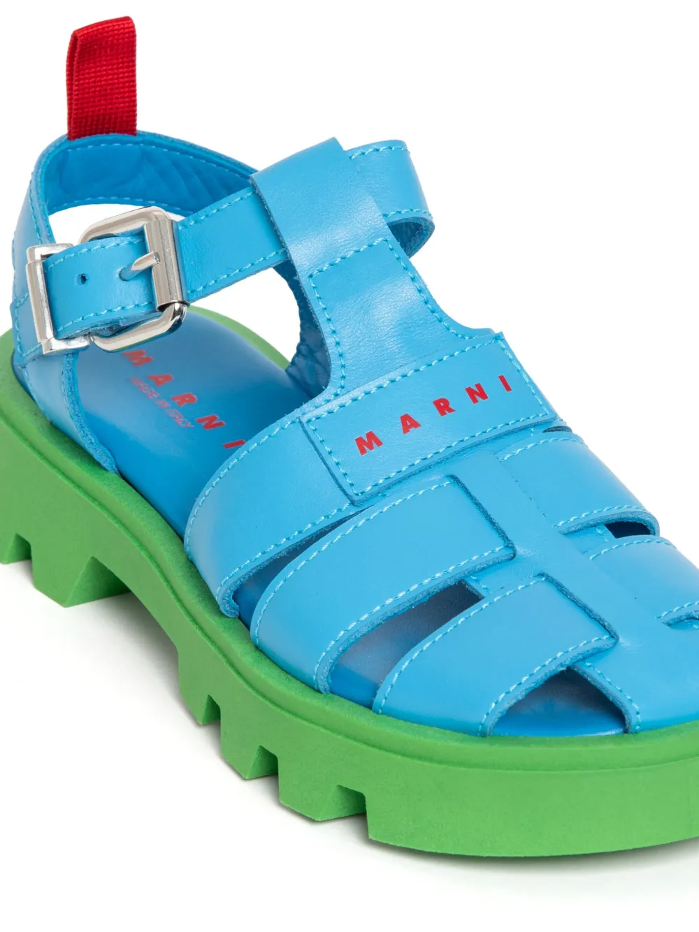 Marni Kids fisherman leather sandals Blue
