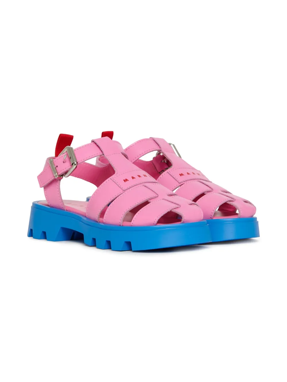 Marni Kids logo-print sandals Pink