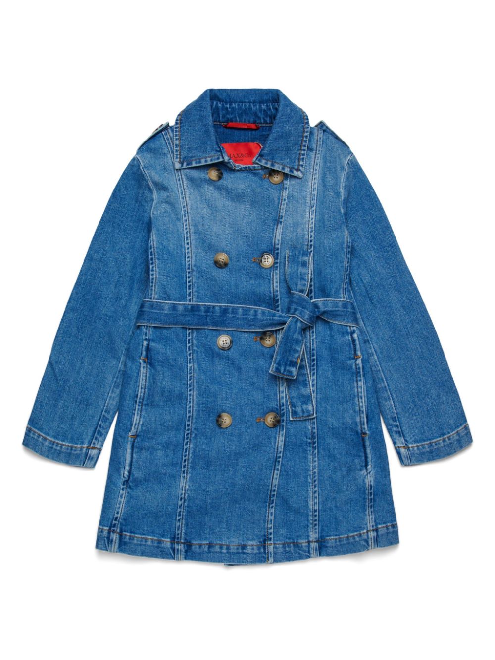 MAX&Co. Kids Denim jas met dubbele rij knopen Blauw