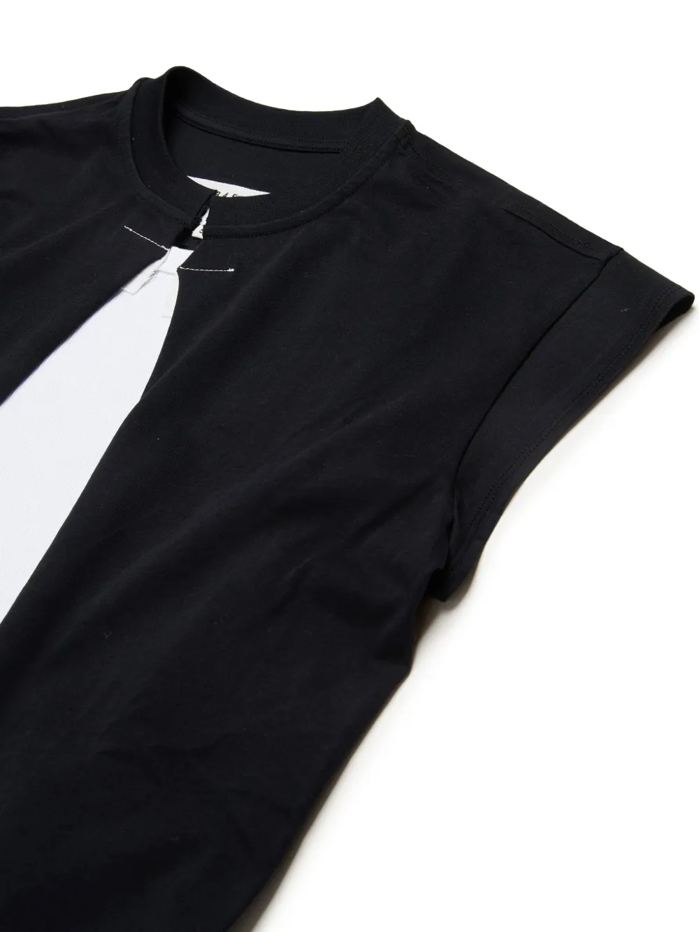 MM6 Maison Margiela Kids Asymmetrische jurk met vlakken Zwart