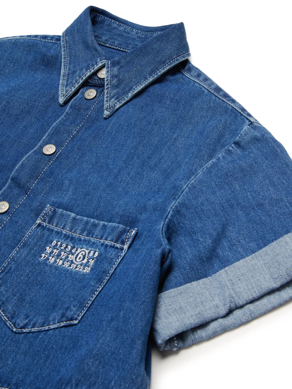 MM6 Maison Margiela Kids Cropped spijkershirt Blauw
