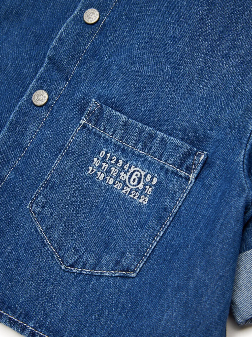 MM6 Maison Margiela Kids Cropped spijkershirt Blauw