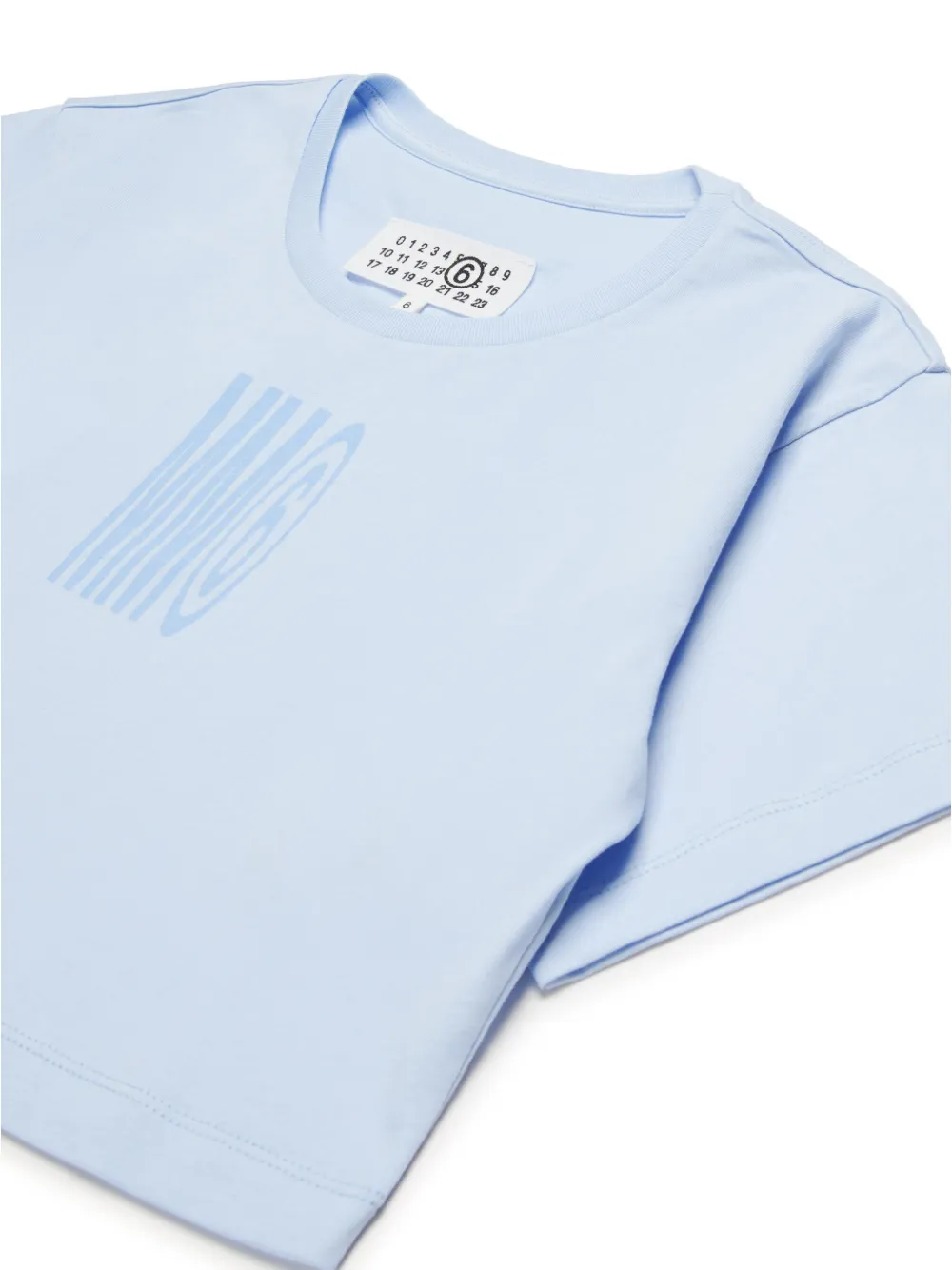 MM6 Maison Margiela Kids Katoenen T-shirt met logoprint Blauw