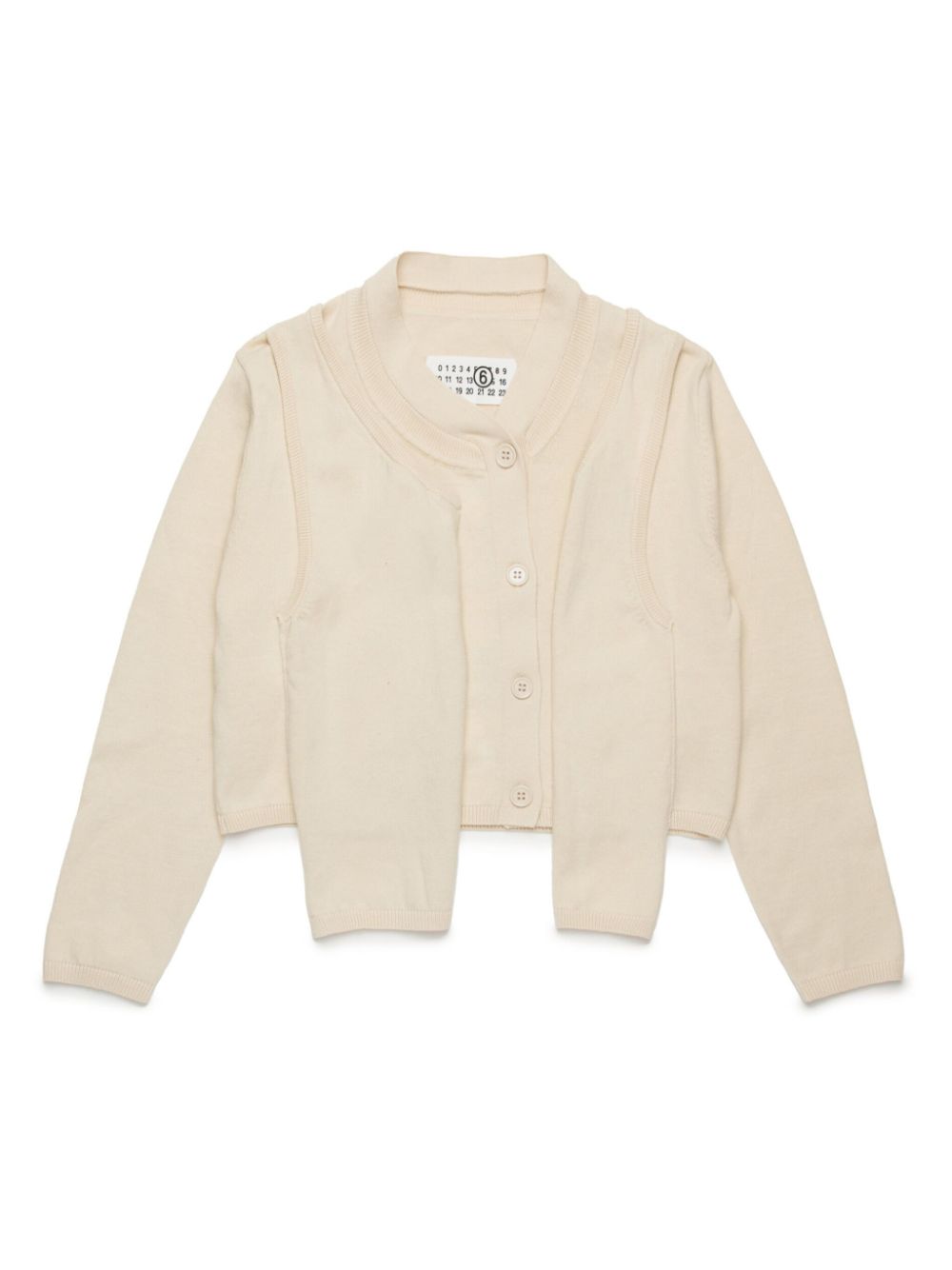 MM6 Maison Margiela Kids layered cardigan - Neutrals