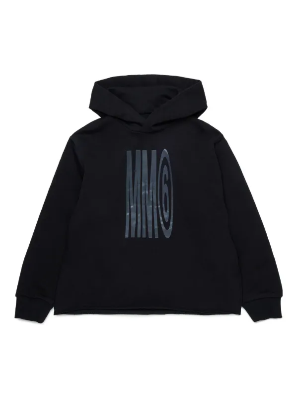 パーカー・フーディ Mm6 By Maison Margiela Classic Black Hoodie With Spacious MM6 Maison Margiela Graphic-printed Zip-up Hoodie | italist