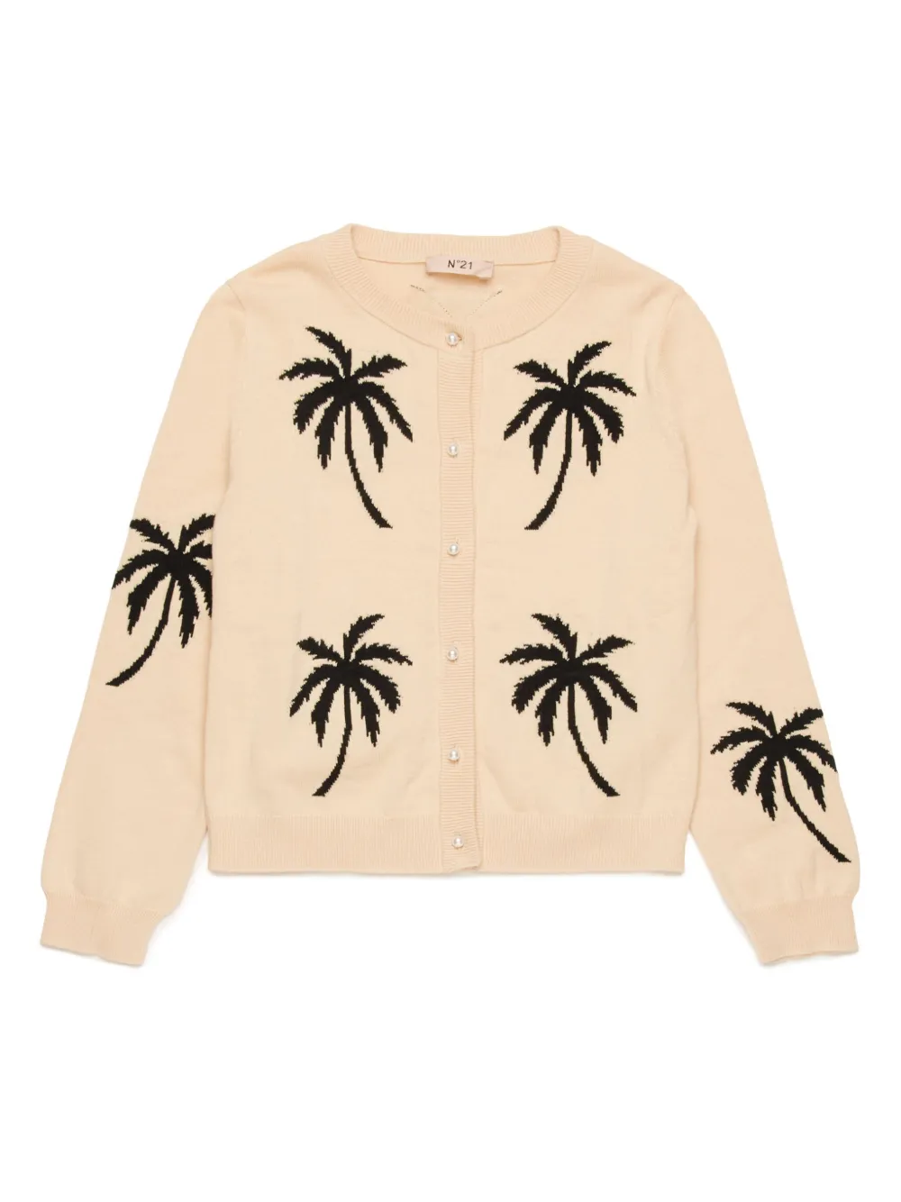 Nº21 Kids palm trees cardigan | Neutrals | Image 1