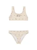 Nº21 Kids palm tree-print bikini - Neutrals