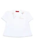 MAX&Co. Kids floral embroidery T-shirt - White