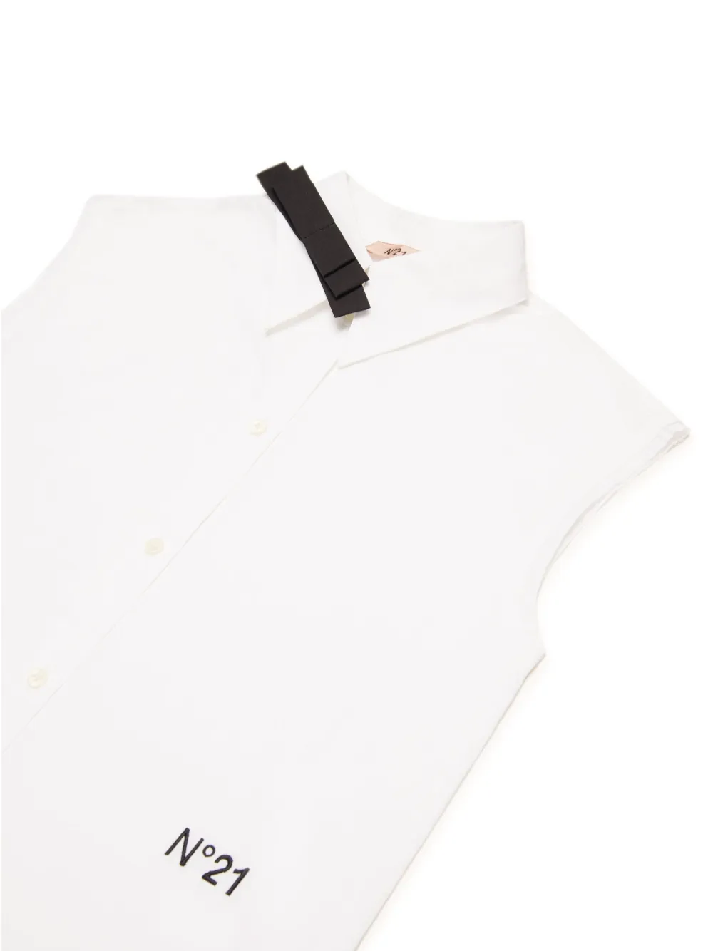 Nº21 Kids Top met geborduurd logo Wit