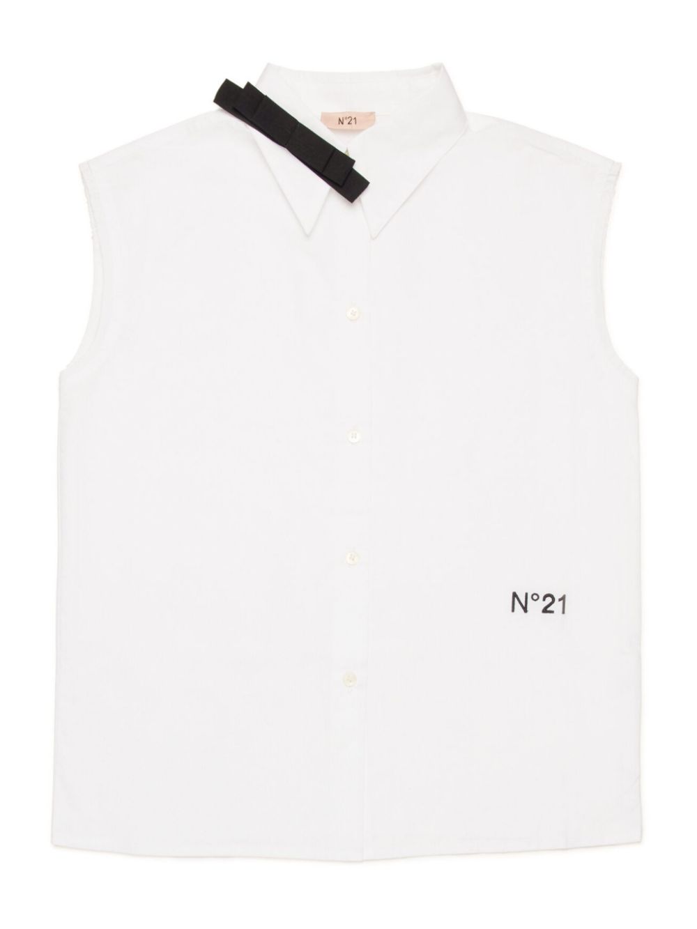 Nº21 Kids logo-embroidered top - White