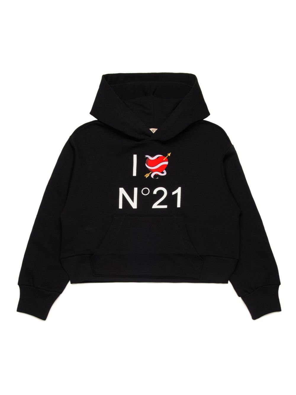 Nº21 Kids logo-print hoodie - Black