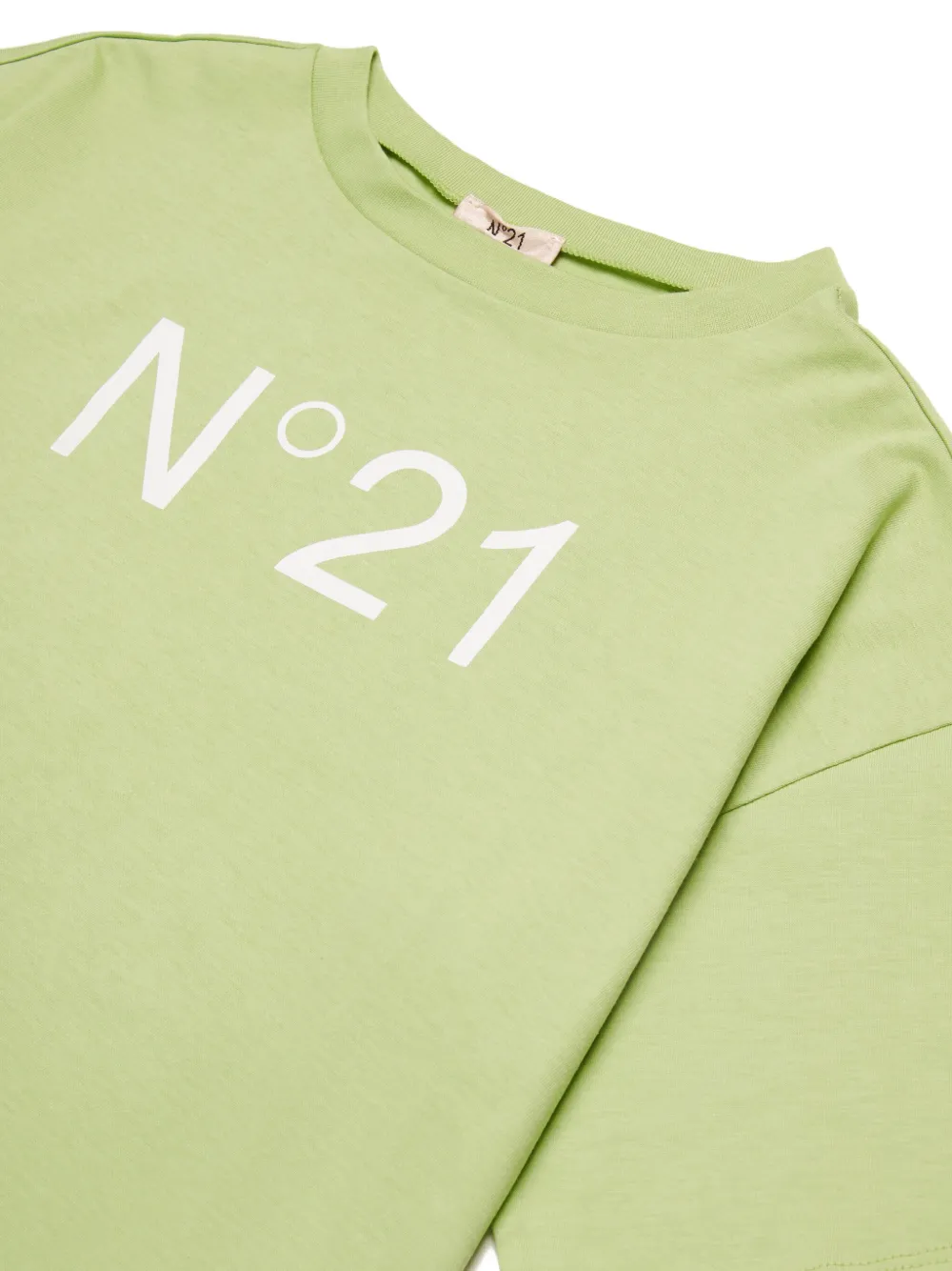 Nº21 Kids T-shirtjurk met logoprint Groen