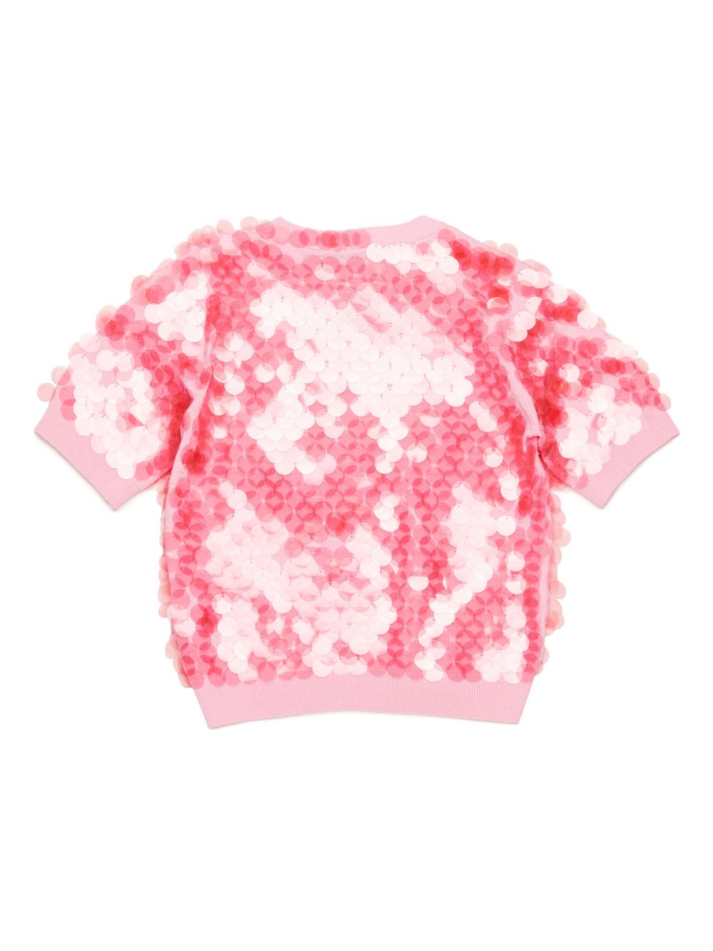 Nº21 Kids paillette-embellished T-shirt - Pink