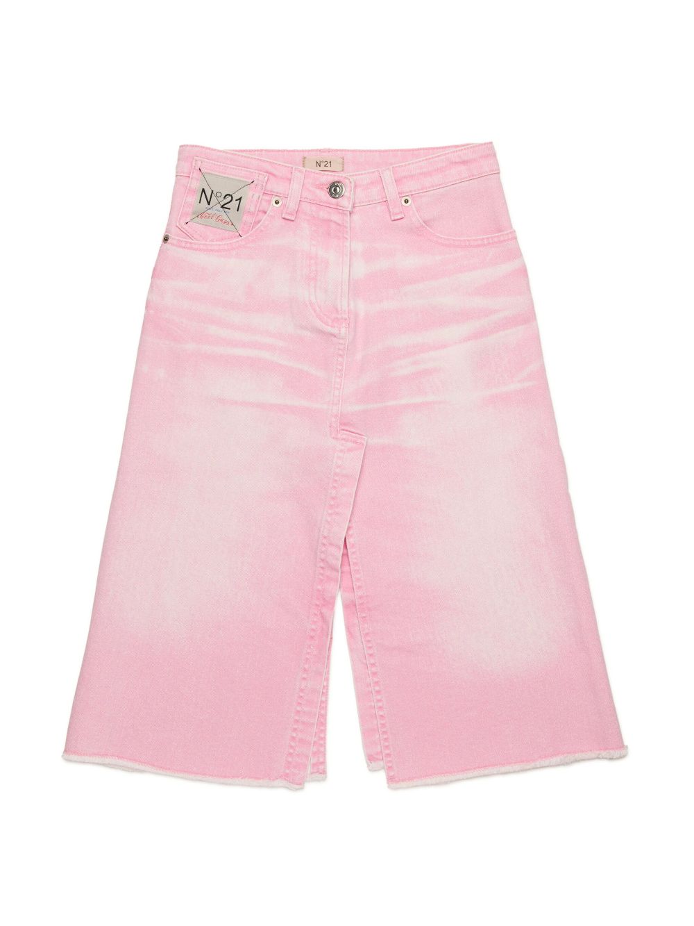 Nº21 Kids slit denim skirt - Pink